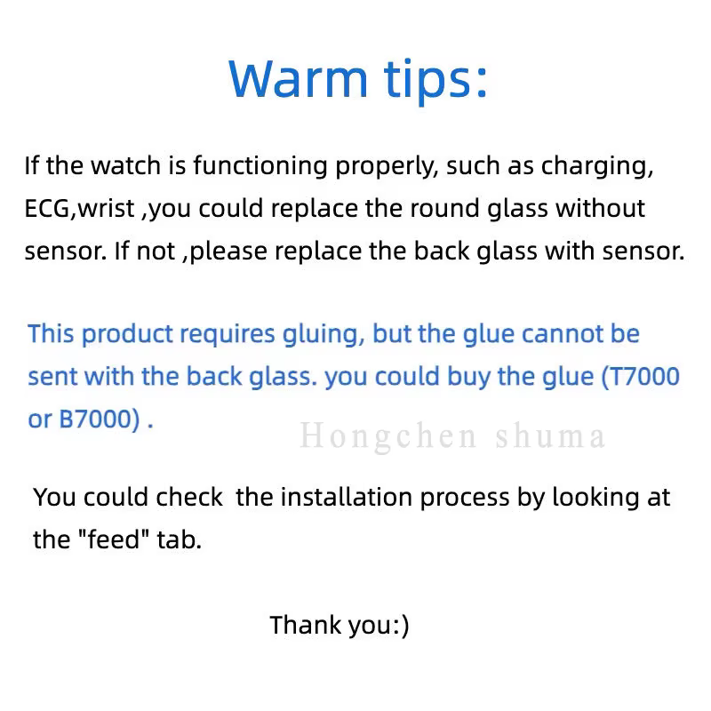 Verre de protection arrière pour Apple Watch Series 6 7 8 40mm 41mm sans capteur