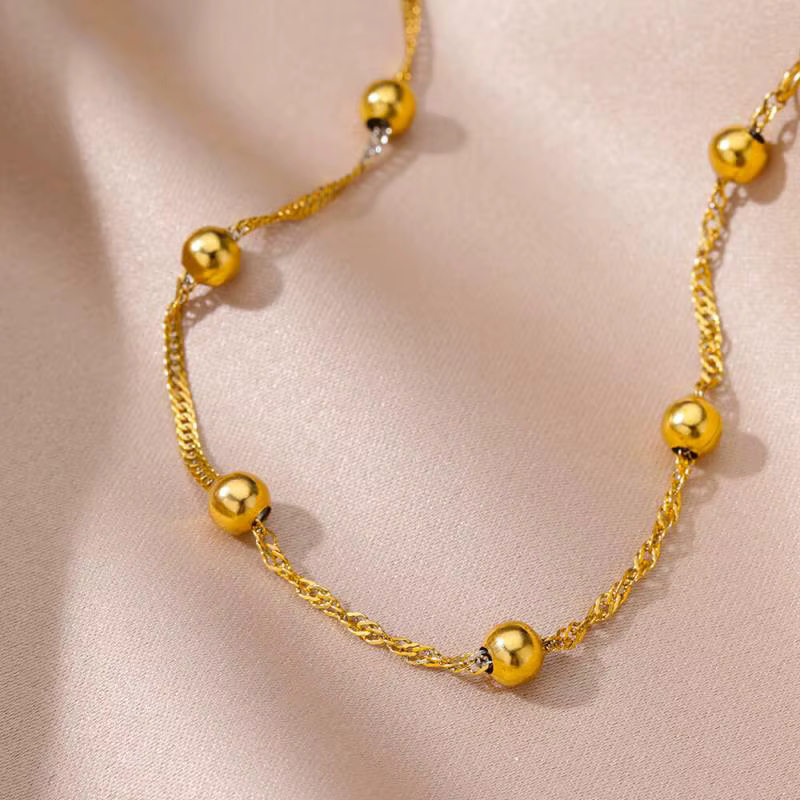 Bracelets de cheville pour femmes, accessoires de plage, chaîne de perles en acier inoxydable, bijoux esthétiques, cadeau d'anniversaire, été
