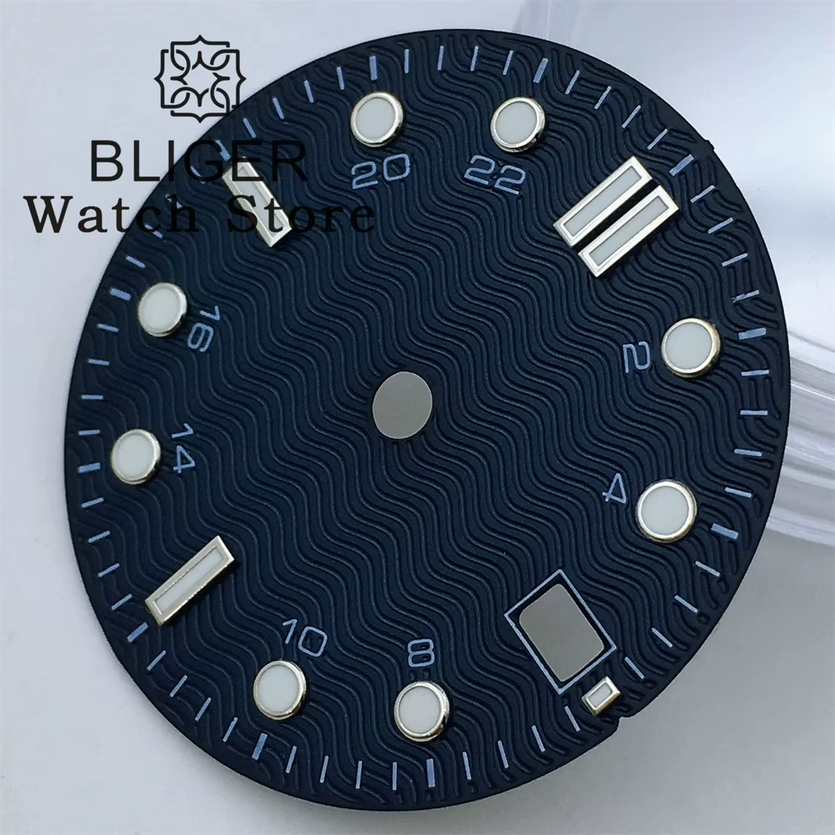 Cadran de Montre Noir Bleu Blanc