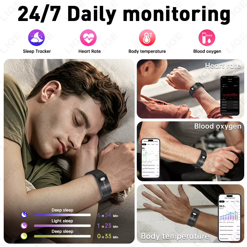 Nouveau Bracelet Connecté ECG 2026 avec Moniteur de Fréquence Cardiaque 24h/24