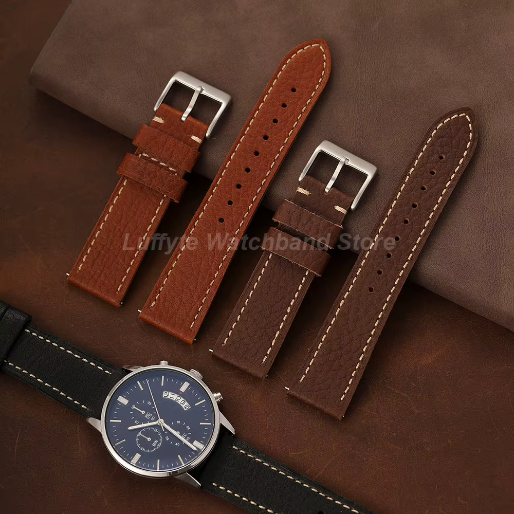 Bracelet de montre en cuir de veau véritable