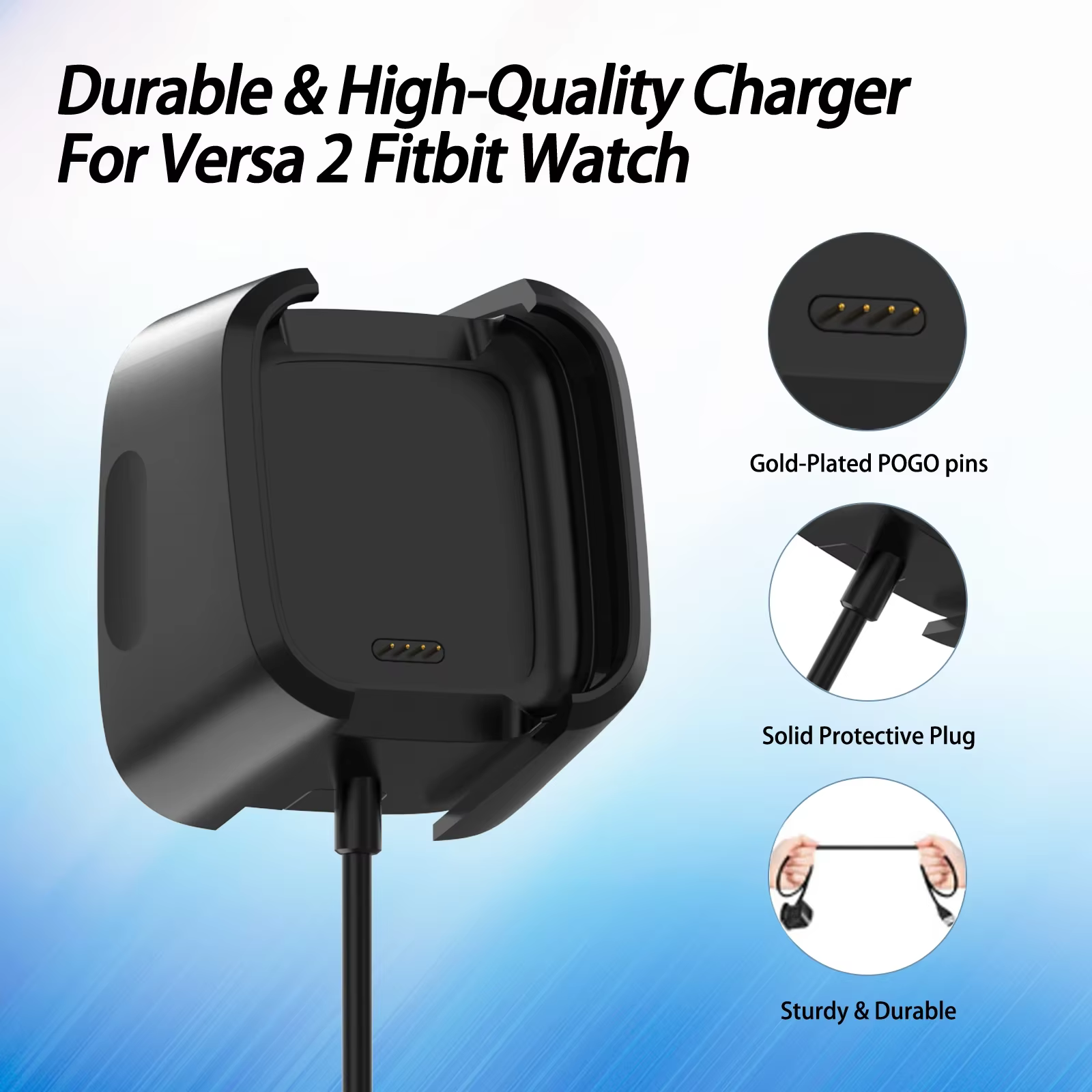 Chargeur USB rapide pour Fitbit Versa 2