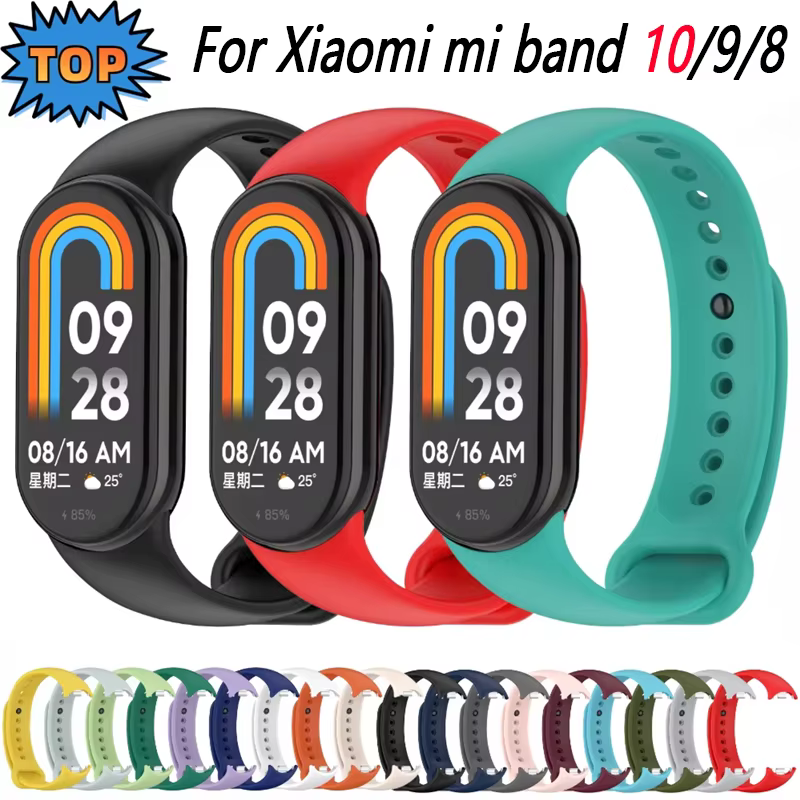 Bracelet en Silicone souple officiel pour Xiaomi Mi Band 10 9 8