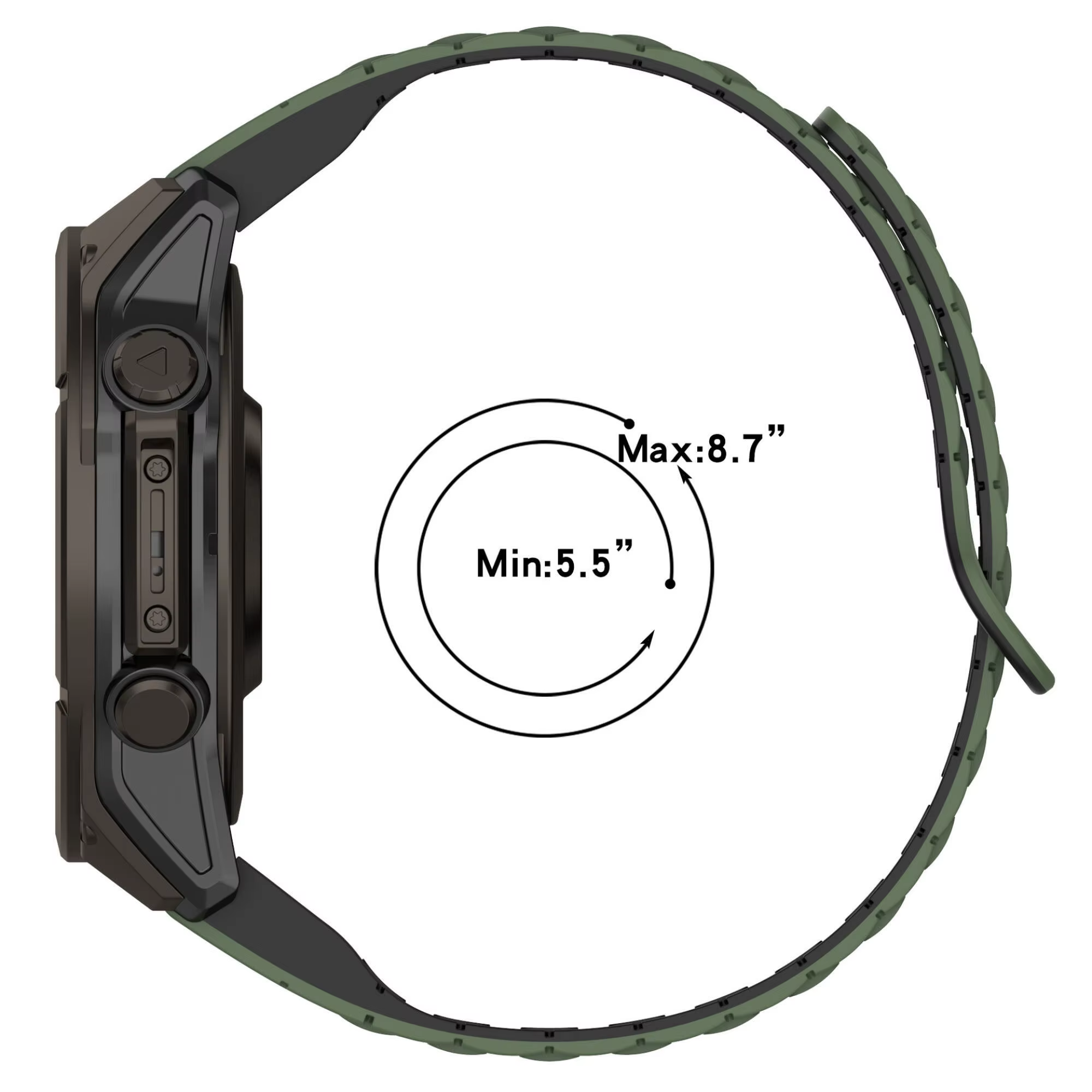 Compatible avec Garmin Fenix 8 7X 7 7S Bracelet magnétique en silicone