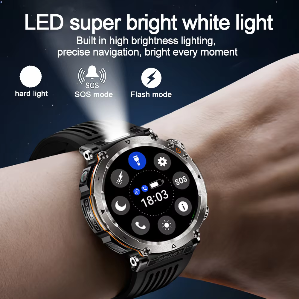 2025 nouvelle mode luxe 5ATM montre HT30 GPS boussole montre intelligente Sport de plein air homme AMOLED 366*366 NFC fréquence cardiaque IP68 Smartwatch