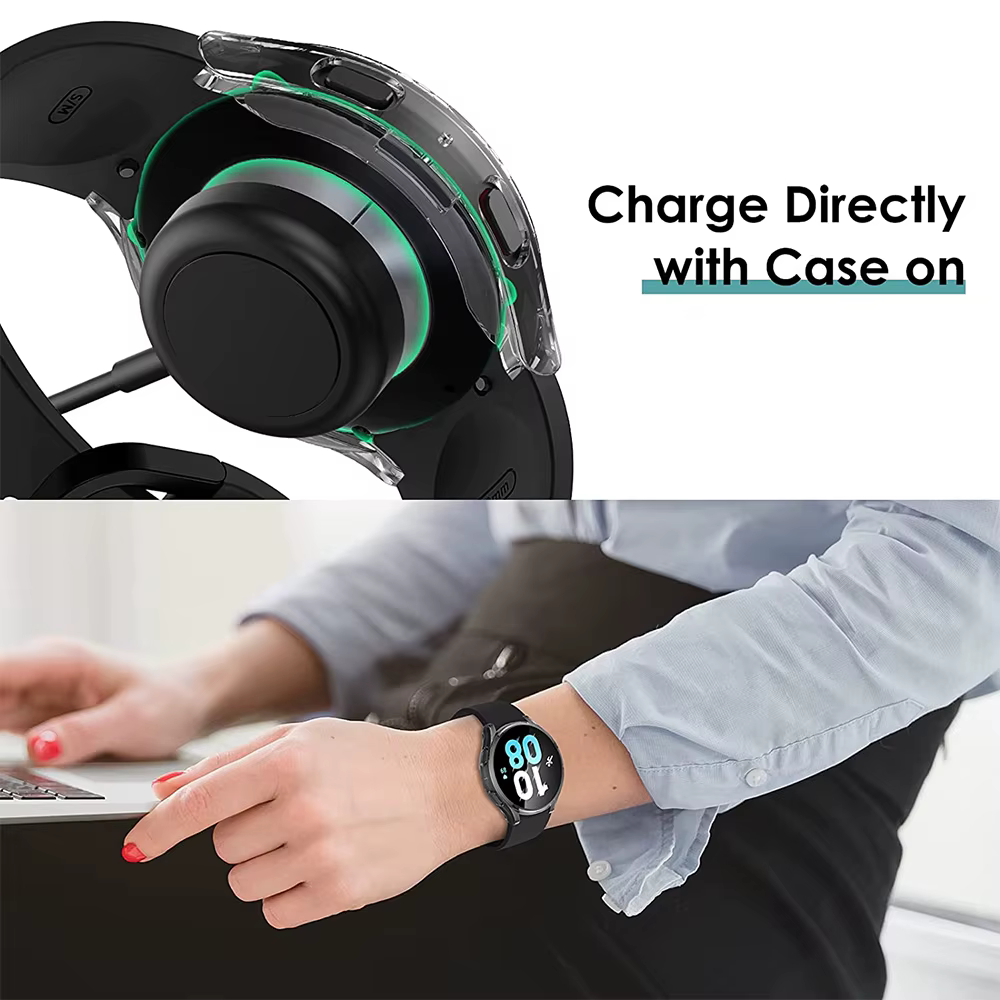 Verre trempé + couvercle PC pour Samsung Galaxy Watch 8 7 4 5 6 44mm 40mm