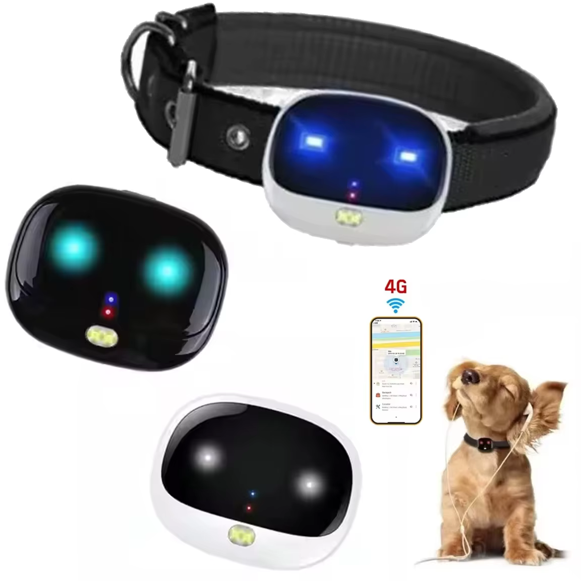 Mini traceur Gps 4G pour chats, avec lumière Led, étanche, Anti-perte, localisateur en temps réel, collier pour animaux de compagnie, voix bidirectionnelle, fournitures pour chiens