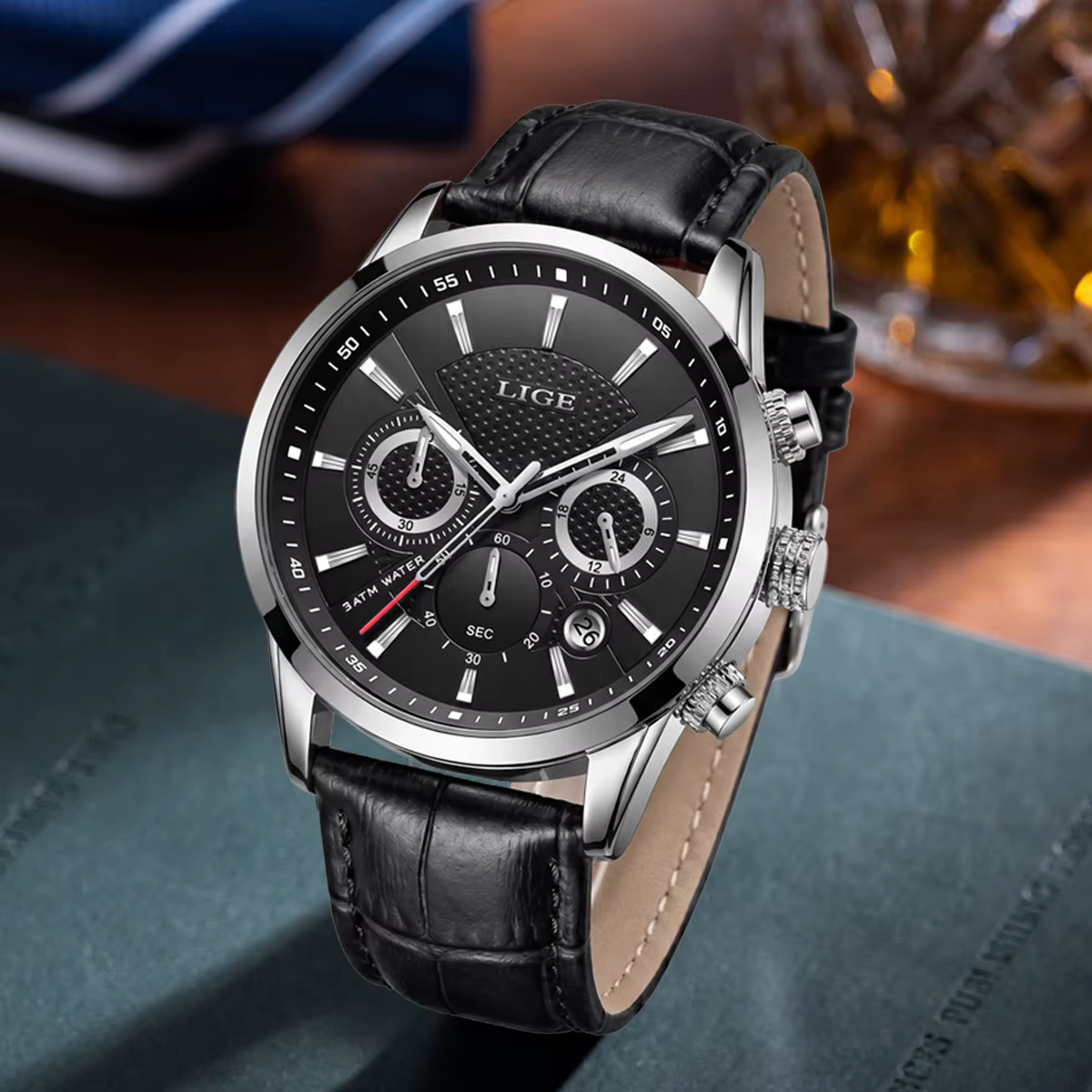 Nouvelles Montres Hommes 2026 LIGE – Montre Décontractée de Luxe en Cuir à Quartz