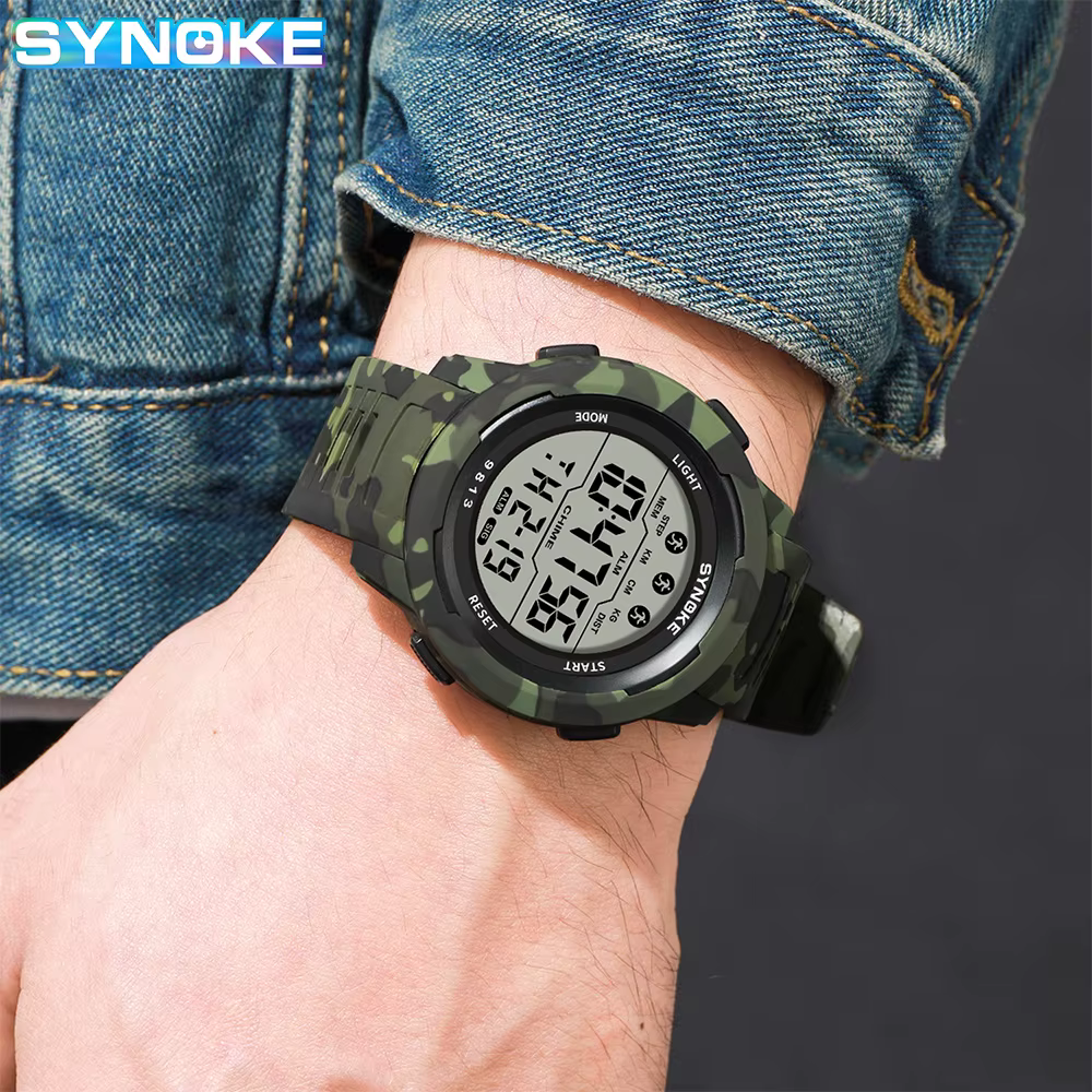Montre numérique pour hommes en plein air militaire mode rétro