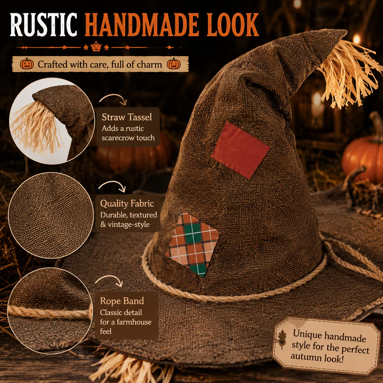 Chapeau de sorcière d'Halloween pour femmes, accessoire de costume pour la fête d'automne