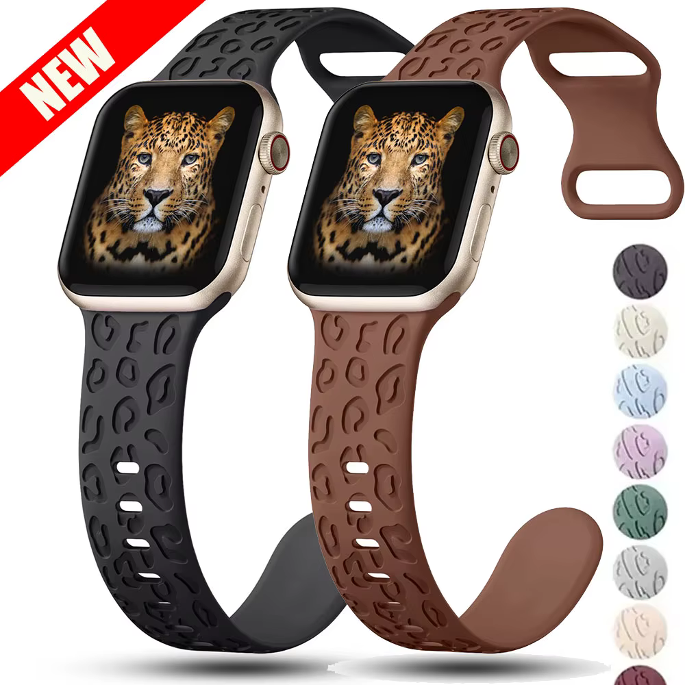 Bracelet léopard gravé pour Apple Watch