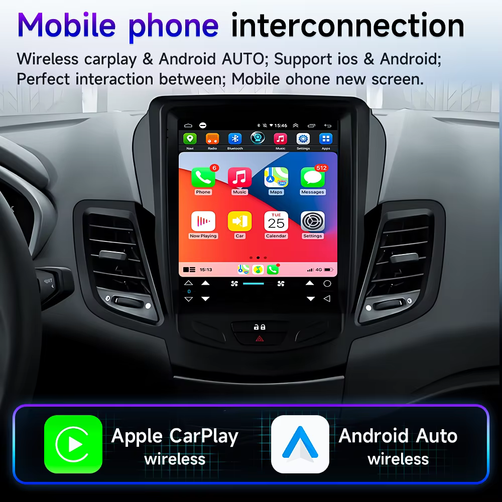 GPS de voiture Android 16 pour Ford Fiesta MK7 2009 - 2016 No 2din lecteur multimédia DVD unité principale stéréo Auto Radio GPS Navigation HDR