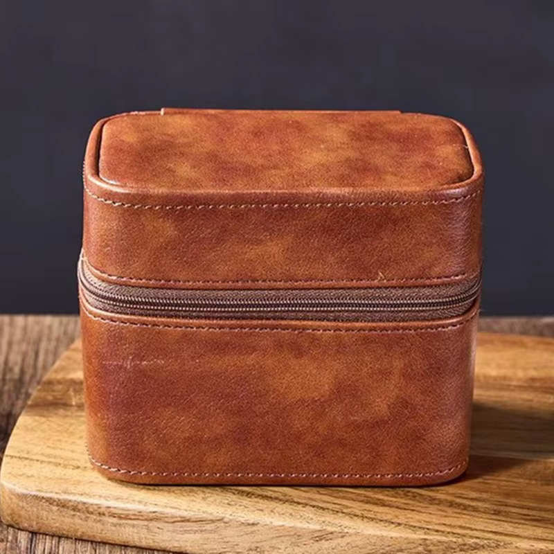 Boîte de montre de luxe Vintage en cuir