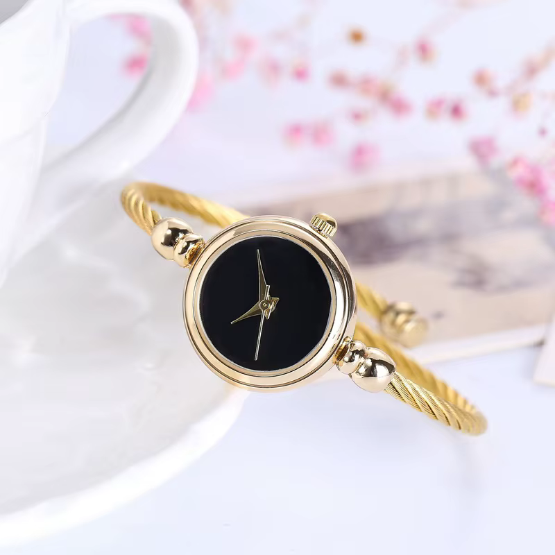 2 pièces montres pour femmes mode or Bracelet fin dames