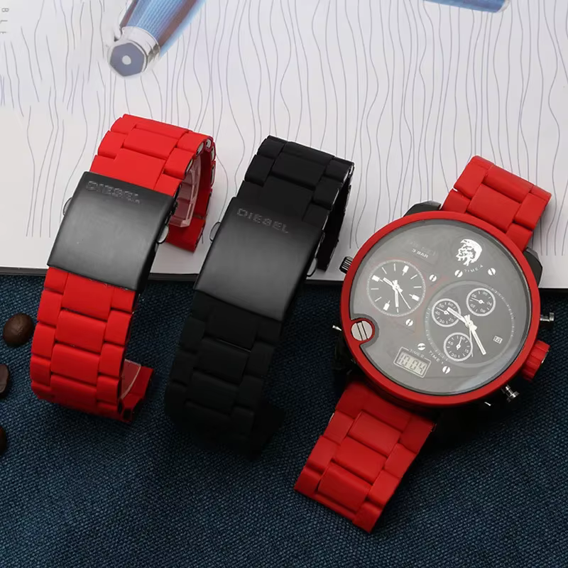 Bracelet de montre en silicone et acier inoxydable