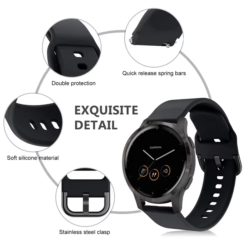 Bracelet de sport en silicone pour Garmin Forerunner 255S/255S