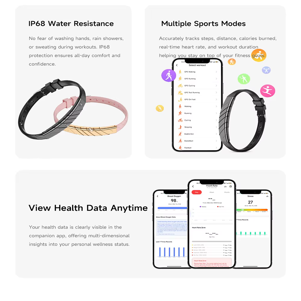 Nouveau Bracelet Connecté Ultra-Mince 2026 pour Femme