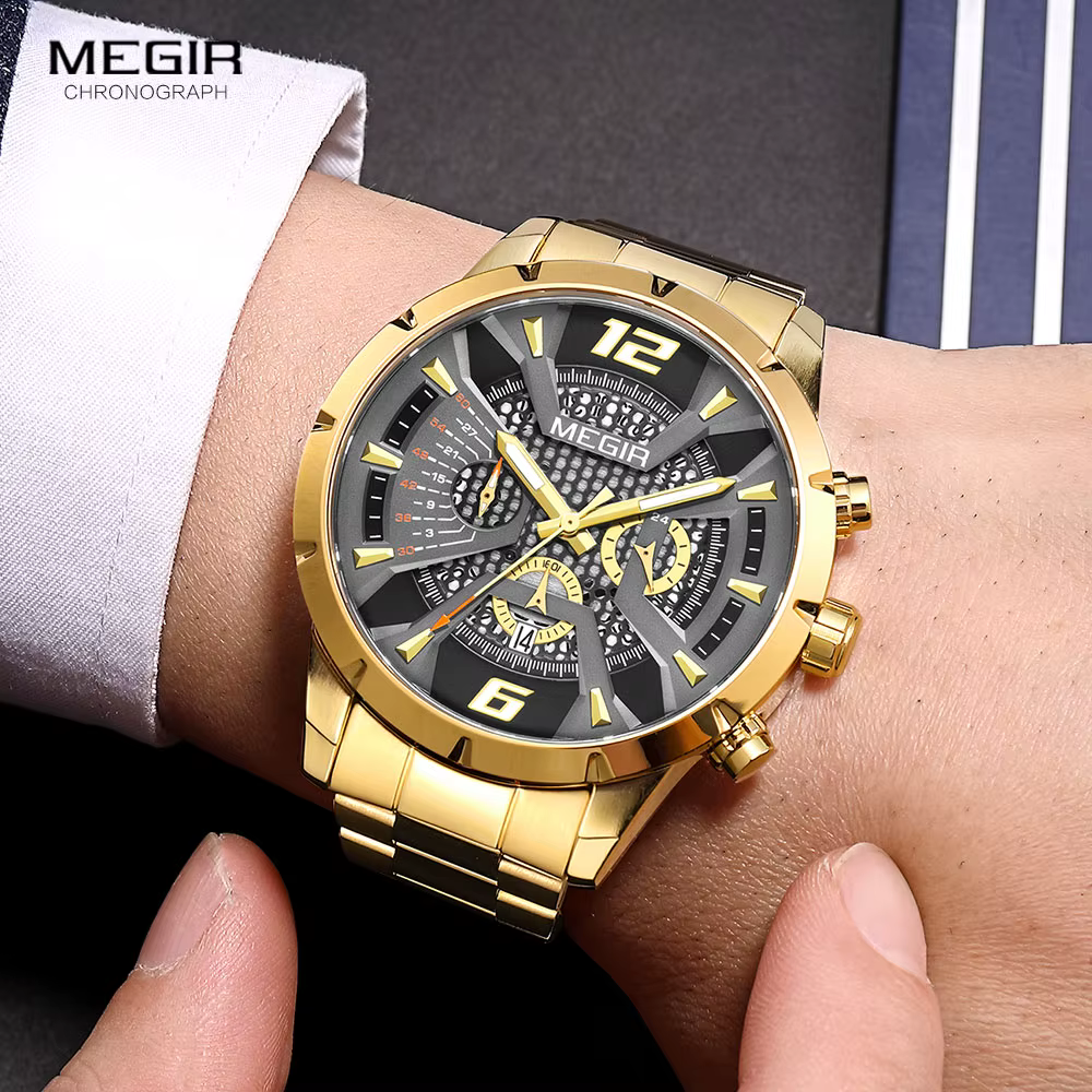 Montre à Quartz Dorée pour Homme