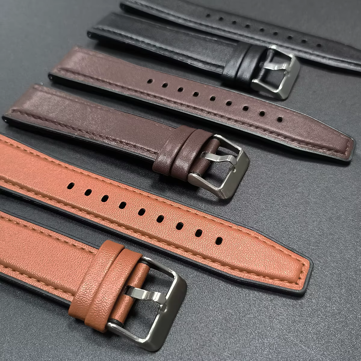 Bracelet de montre en cuir et Silicone