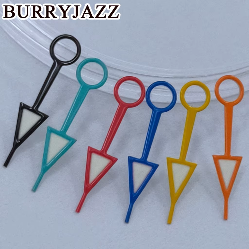 BURRYJAZZ NH34 GMT aiguilles de montre noir rouge bleu jaune Orange