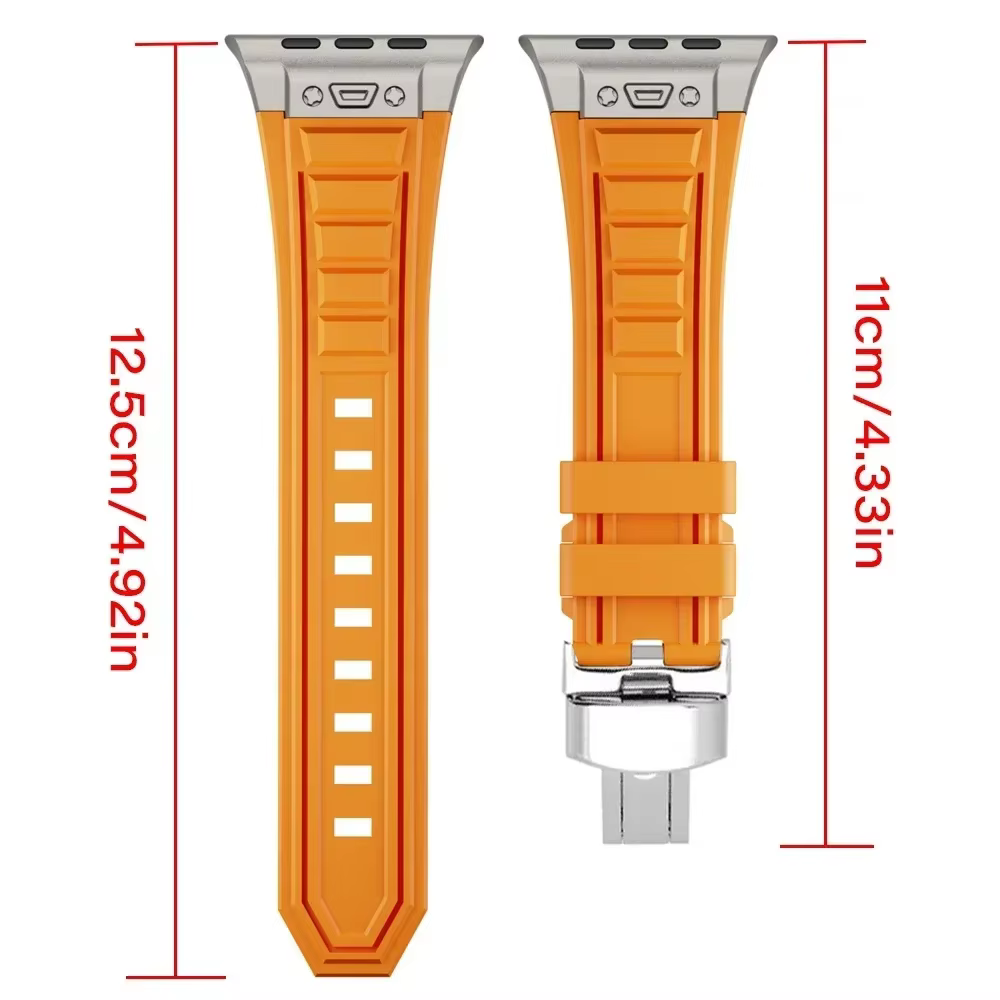 Bracelet sport en silicone orange pour Apple Watch