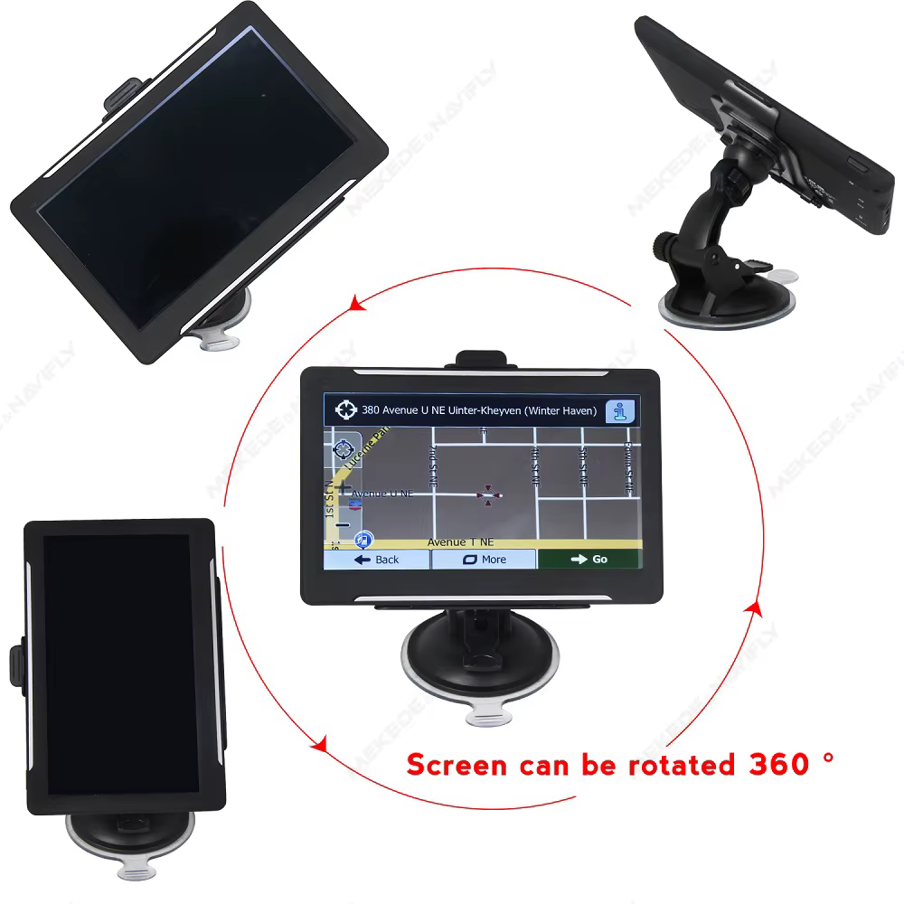 Navigation GPS pour voiture, écran tactile de 7 pouces, navigateur GPS européen, pare-soleil pour camion, carte Sat Nav, navigateurs GPS, Support TF, musique, vidéo FM