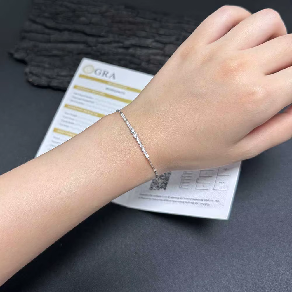 Bracelets en argent sterling S925 incrustés de moissanite VVS1, sertis de diamants ronds de 0,24 carat, style hip-hop, bijoux pour femmes, cadeaux