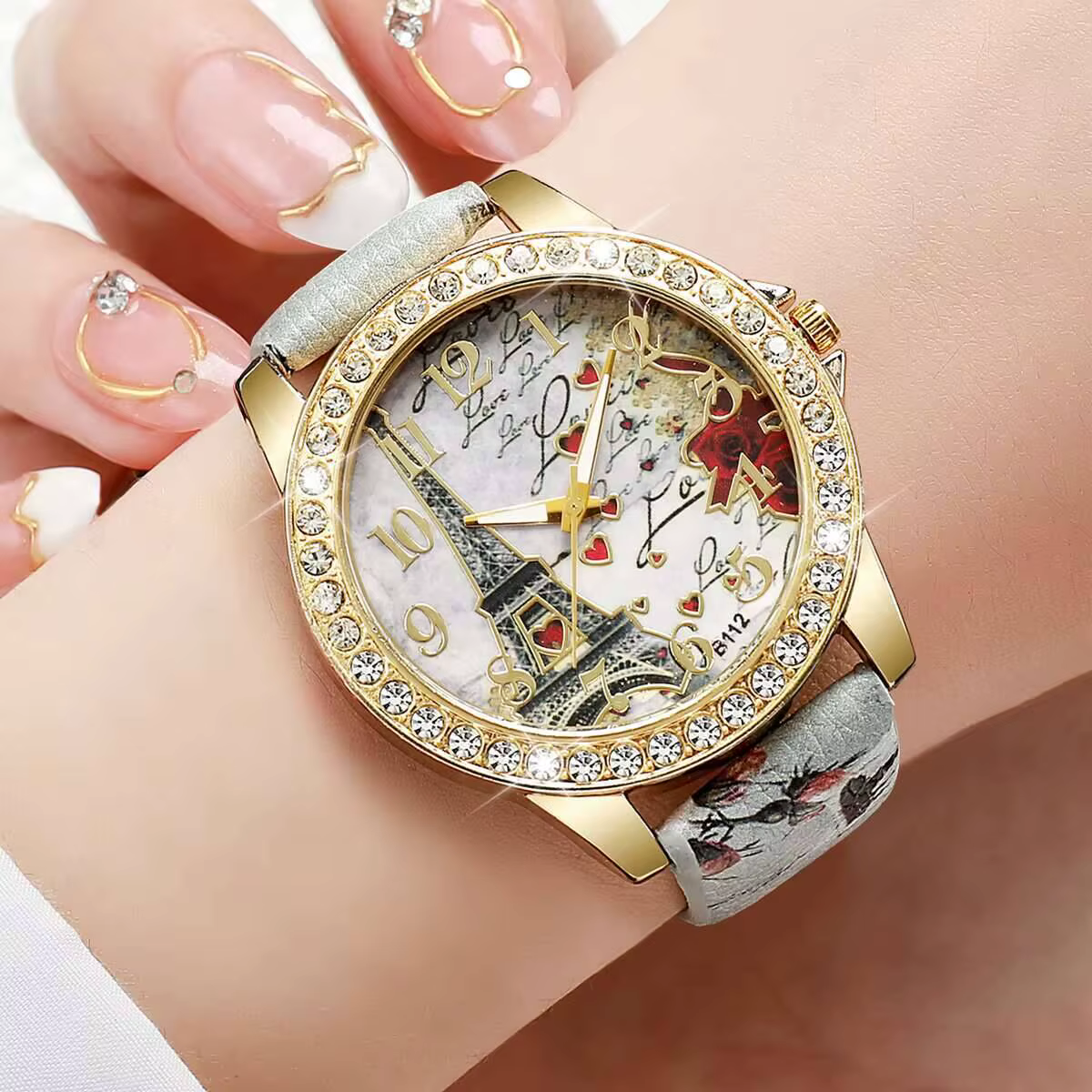 Montre Femme Tendance à Motifs Floraux