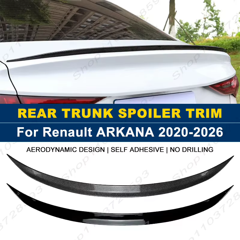 Accessoires pour Renault ARKANA 2020-2026 : Aileron de coffre arrière, kit carrosserie, noir brillant, plastique souple
