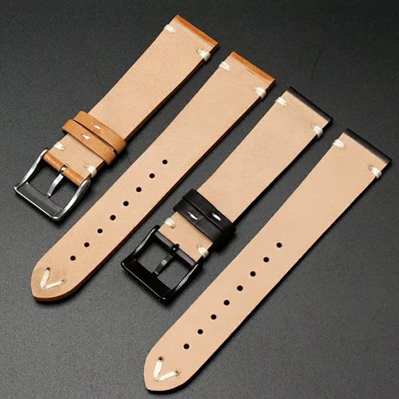 Pour Oris 65 bracelet en cuir véritable ceinture de plongée série anneau en cuivre Bronze grande couronne Tudor chaîne de montre Vintage 18mm 20mm 22mm