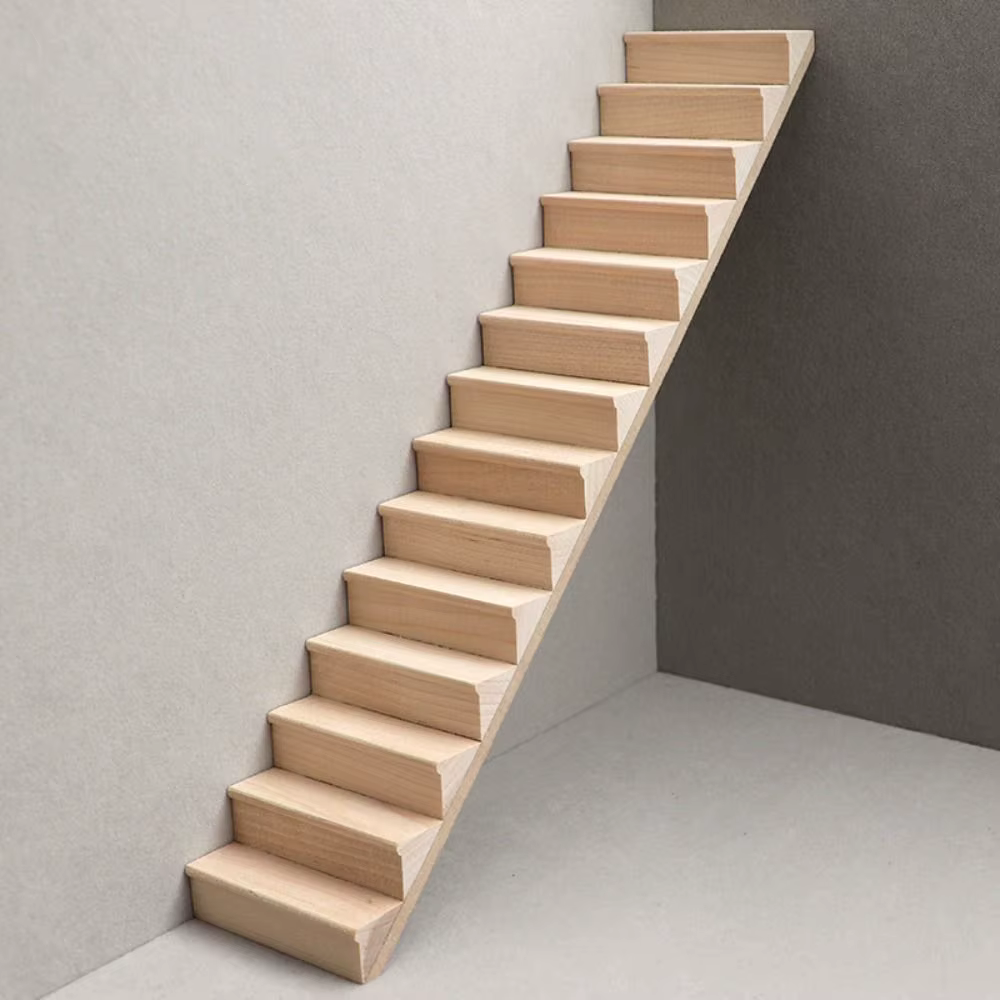 Faire semblant jouer 1:12 meubles de maison de poupée Miniature bricolage Mini escalier modèle accoudoir escaliers en bois avec main courante