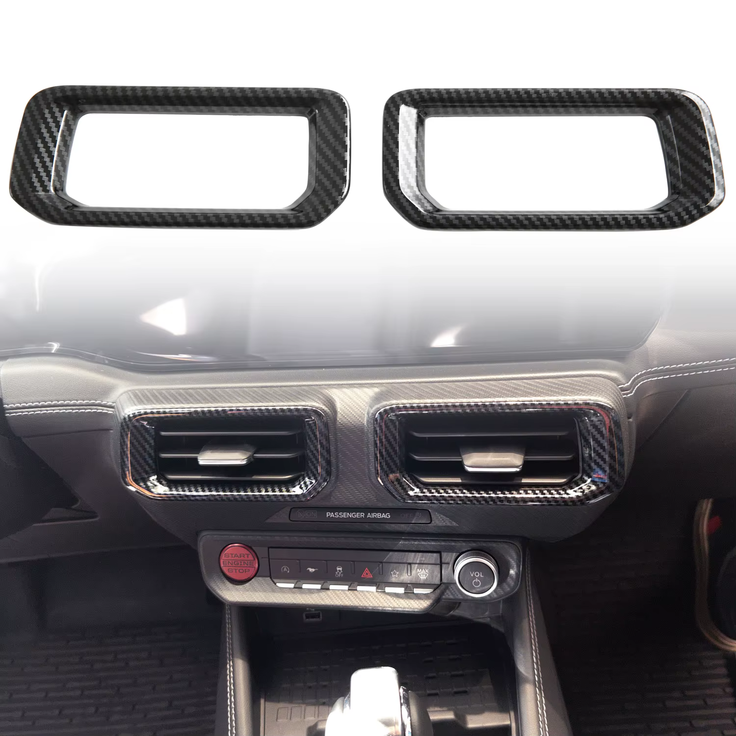 RHD! LHD! Couvercle de sortie de ventilation AC pour Console centrale ABS, accessoires de voiture pour Ford Mustang 2024 2025, 2 pièces
