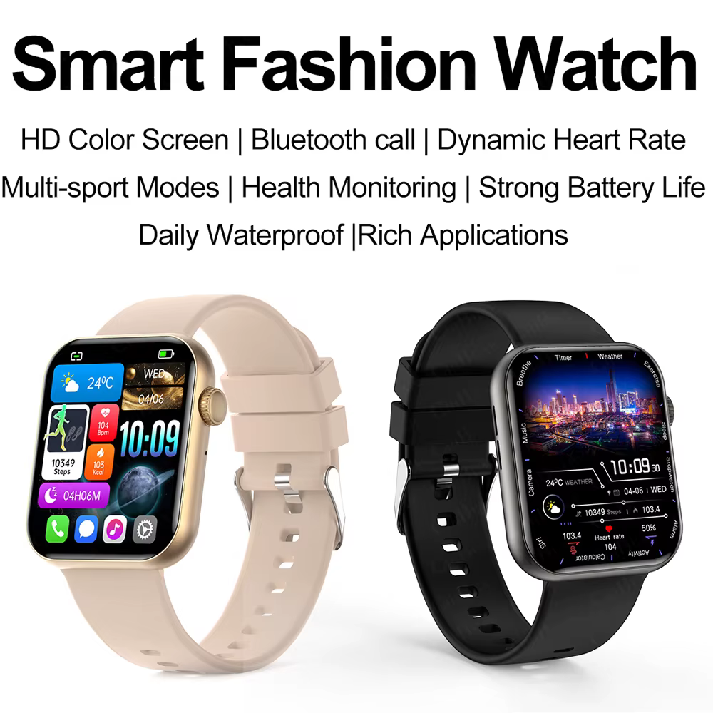 2025 montre intelligente 1.90 "écran HD Bluetooth appel surveillance de la fréquence cardiaque plus de 120 Modes sportifs étanche pour hommes femme Smartwatch cadeau