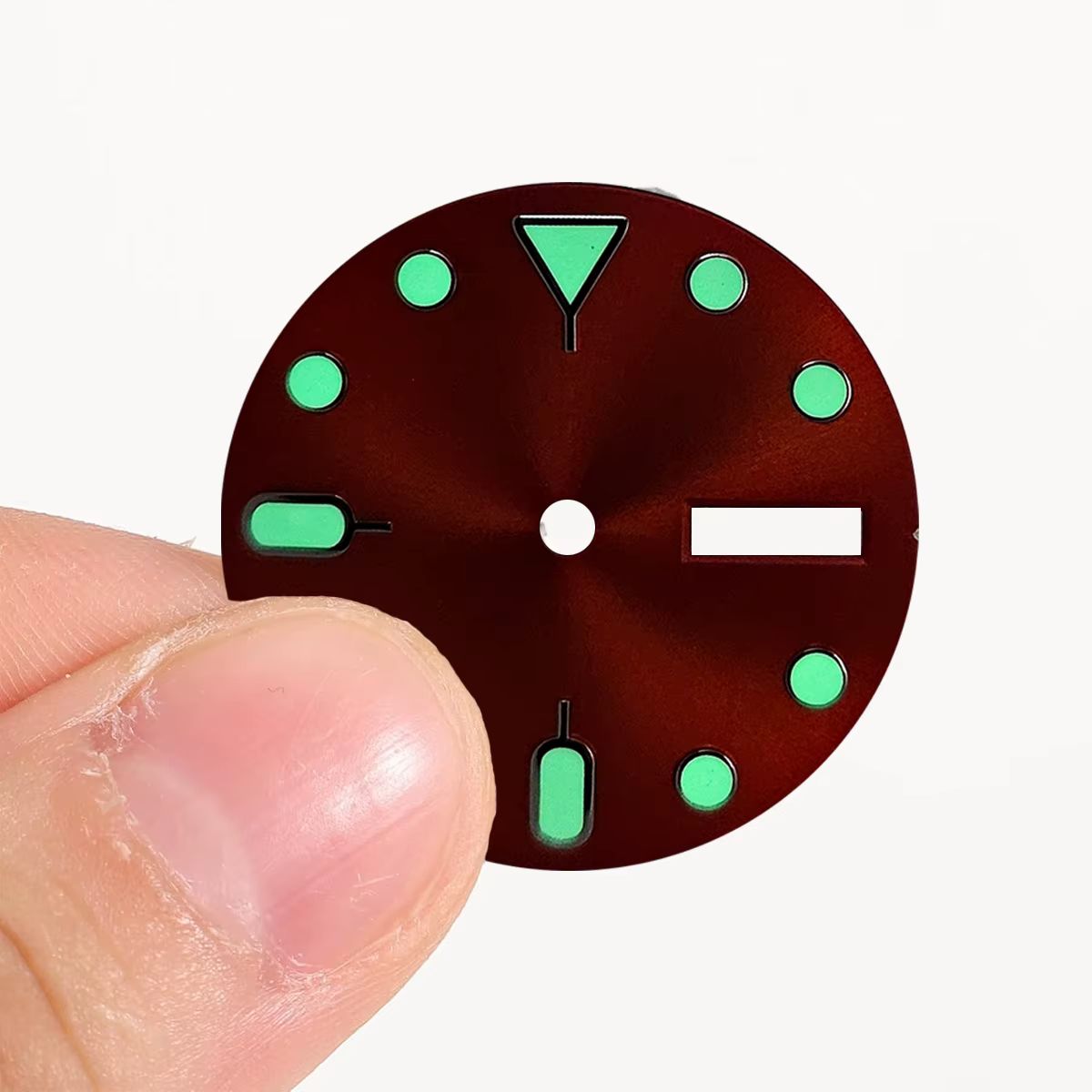 Cadran de montre lumineux vert de 28.5mm