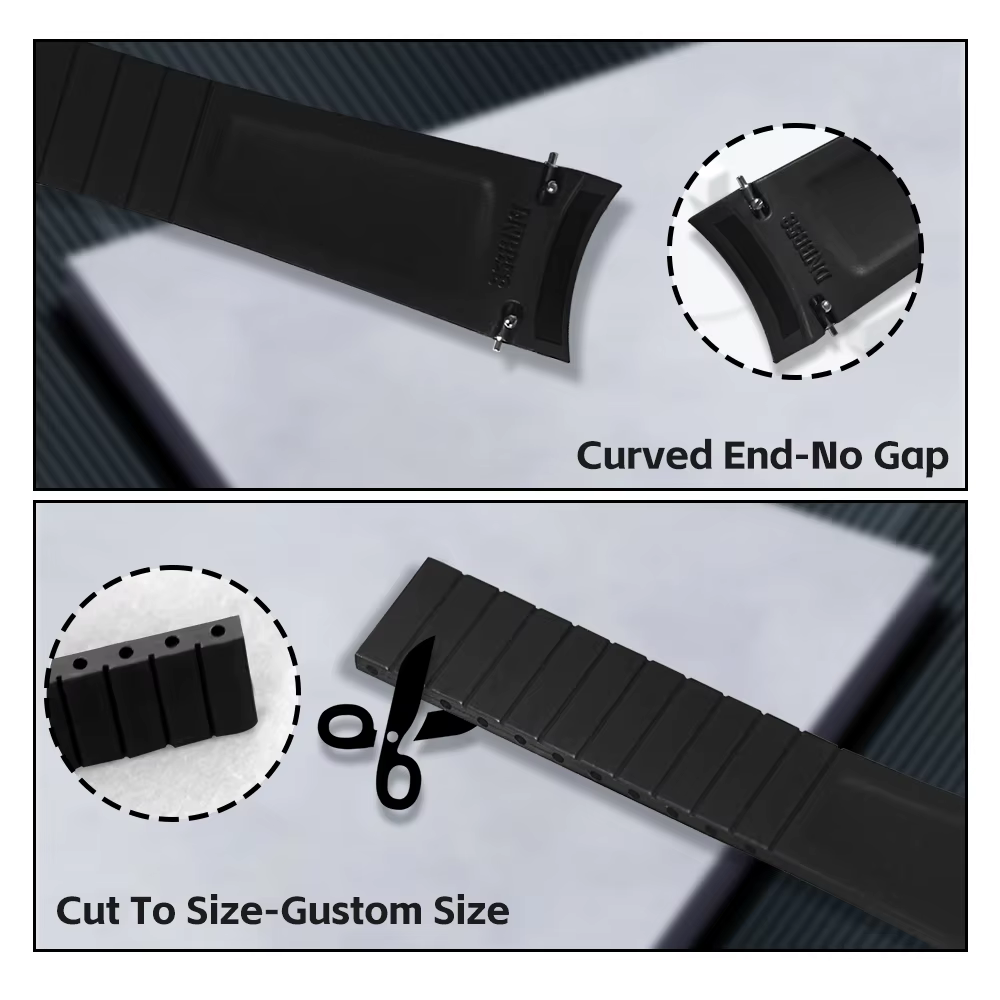 CTS 20mm bracelet fluorur ubber Compatible pour Tudor BB58 Black Bay 58 & Ranger 39 fois nouveau design 316L fermoir