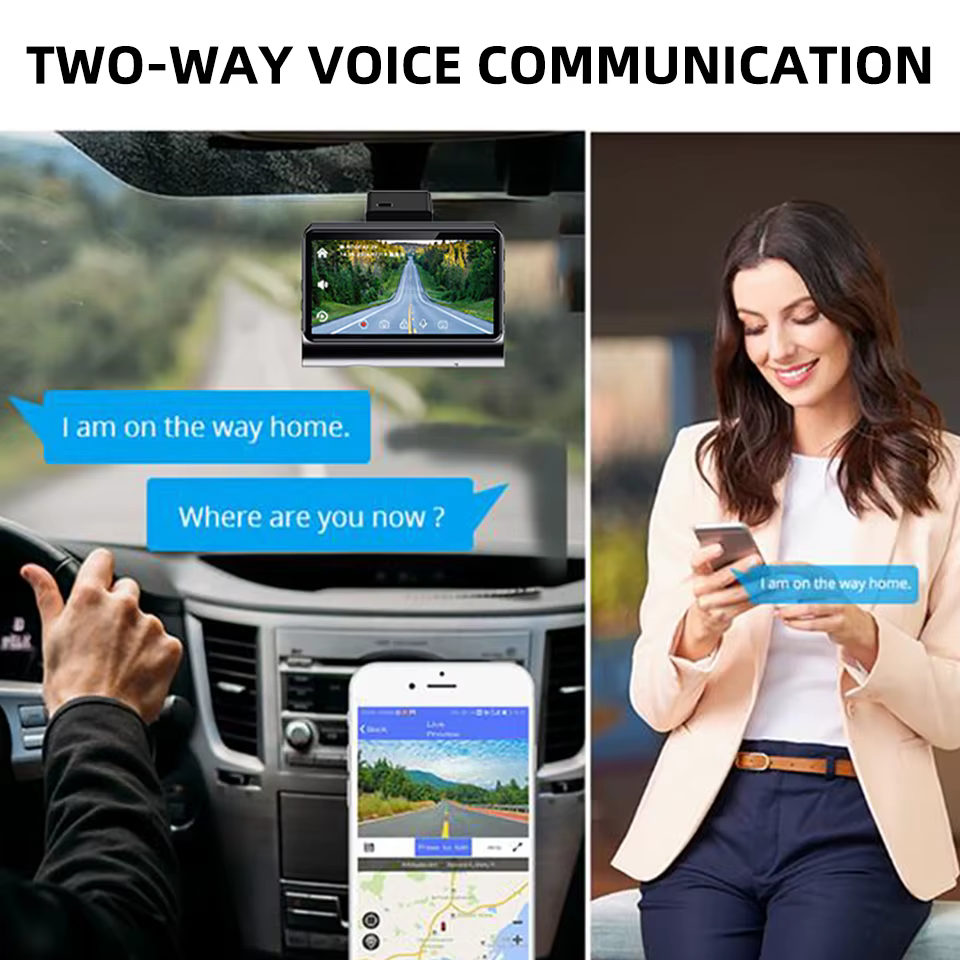 Caméra embarquée ACCEO 4G LTE GPS - Prise en charge de la visualisation en direct à distance, enregistrement Full HD avec vision nocturne, mode stationnement 24h/24 et caméra de recul 1080P