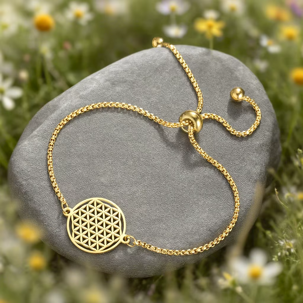 Dawapara fleur de vie femmes Bracelet Mandala géométrie sacrée Yoga méditation amulette bijoux en acier inoxydable