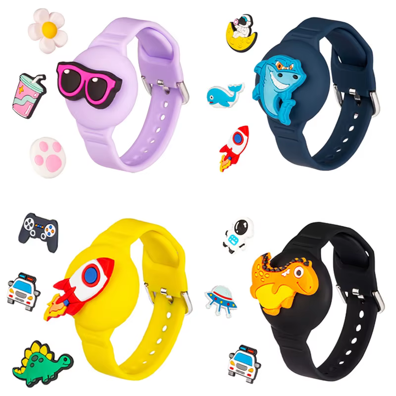 Bracelets étanches pour enfants - Bracelet en silicone souple avec traceur caché - Support