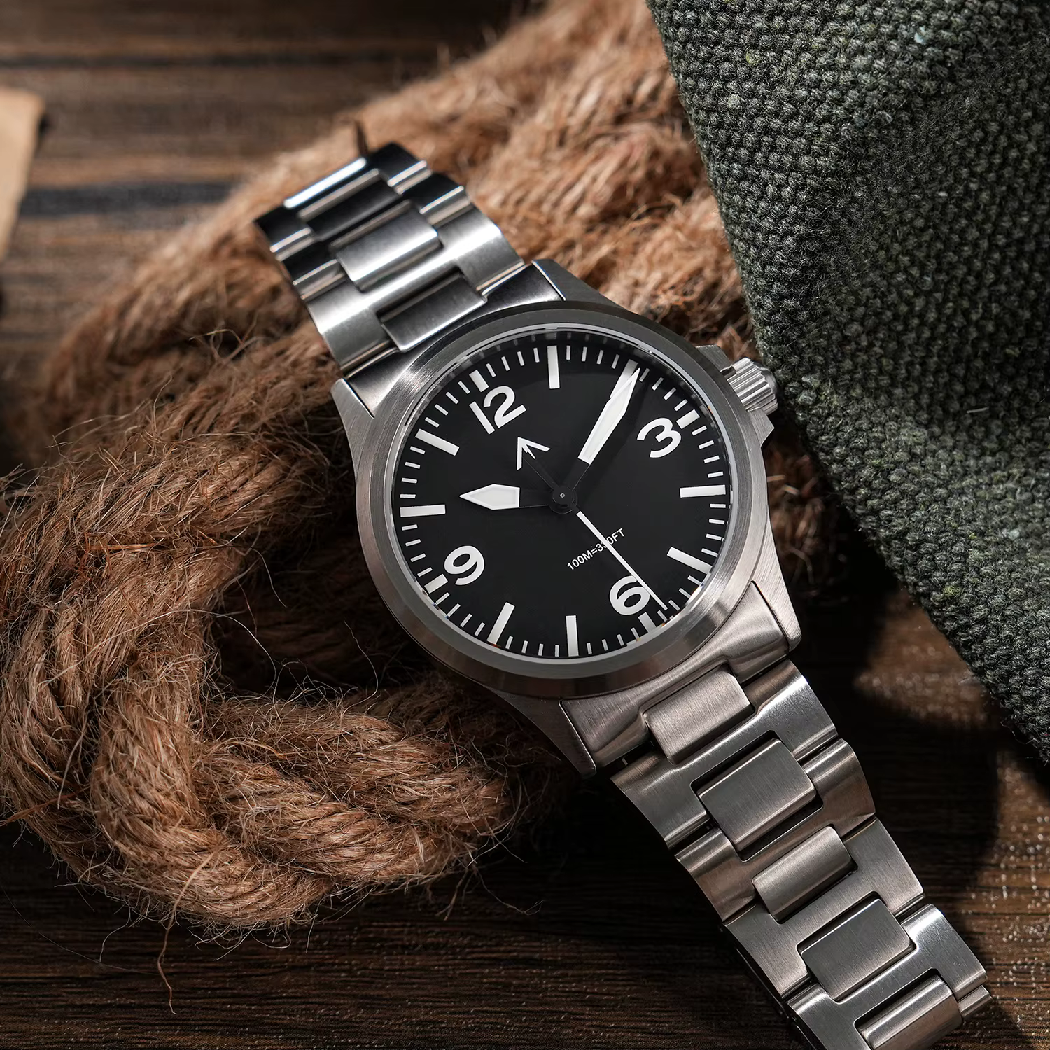 MILITADO ML18 36mm montre VH31 balayage deuxième mouvement à Quartz 316L acier saphir BGW9 Lume 100M étanche montre-bracelet pour hommes