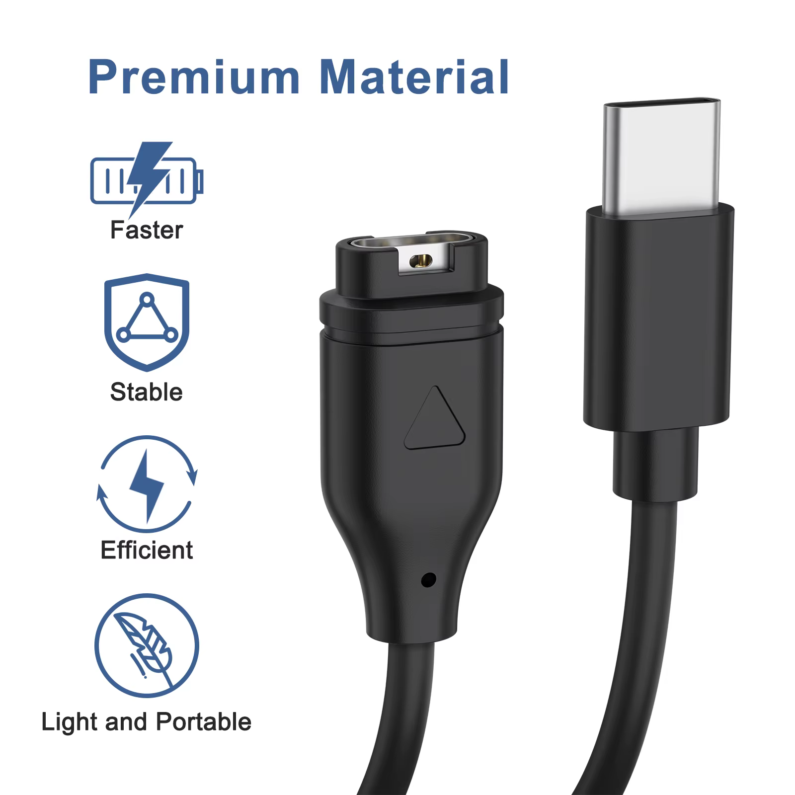Câble de chargeur de montre de Type C pour Garmin Venu2/VenuSq2/3/3S Fenix 5/6/7 Vivoactive4/4S/3