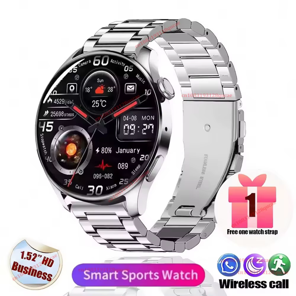 Nouvelle montre intelligente 2026 pour hommes, écran AMOLED HD, GPS, suivi de mouvement, fréquence cardiaque, appels Bluetooth, montre intelligente étanche, compatible Android et iOS, Ht30