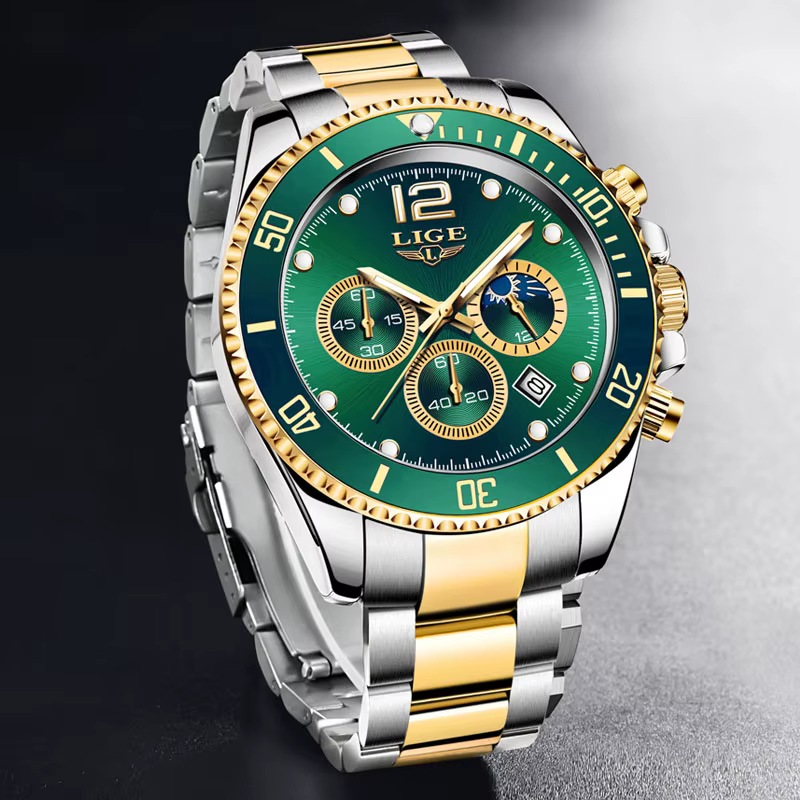 Montre de sport étanche en acier inoxydable pour homme
