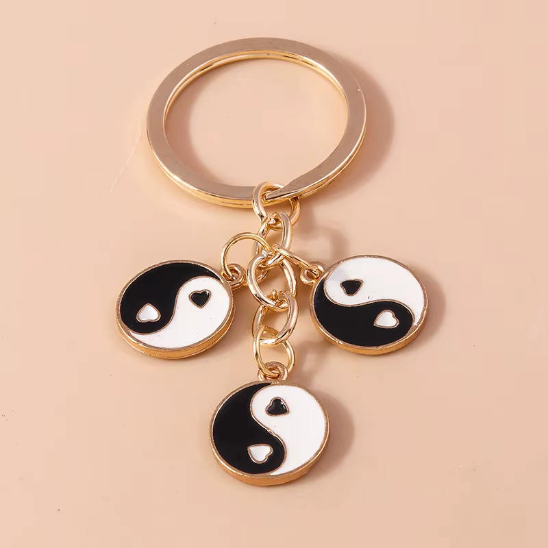 Porte-clés traditionnel chinois Tai Chi pour clé de voiture, cadeaux Souvenirs pour femmes et hommes, pendentif de sac à main, accessoires de bijoux à faire soi-même