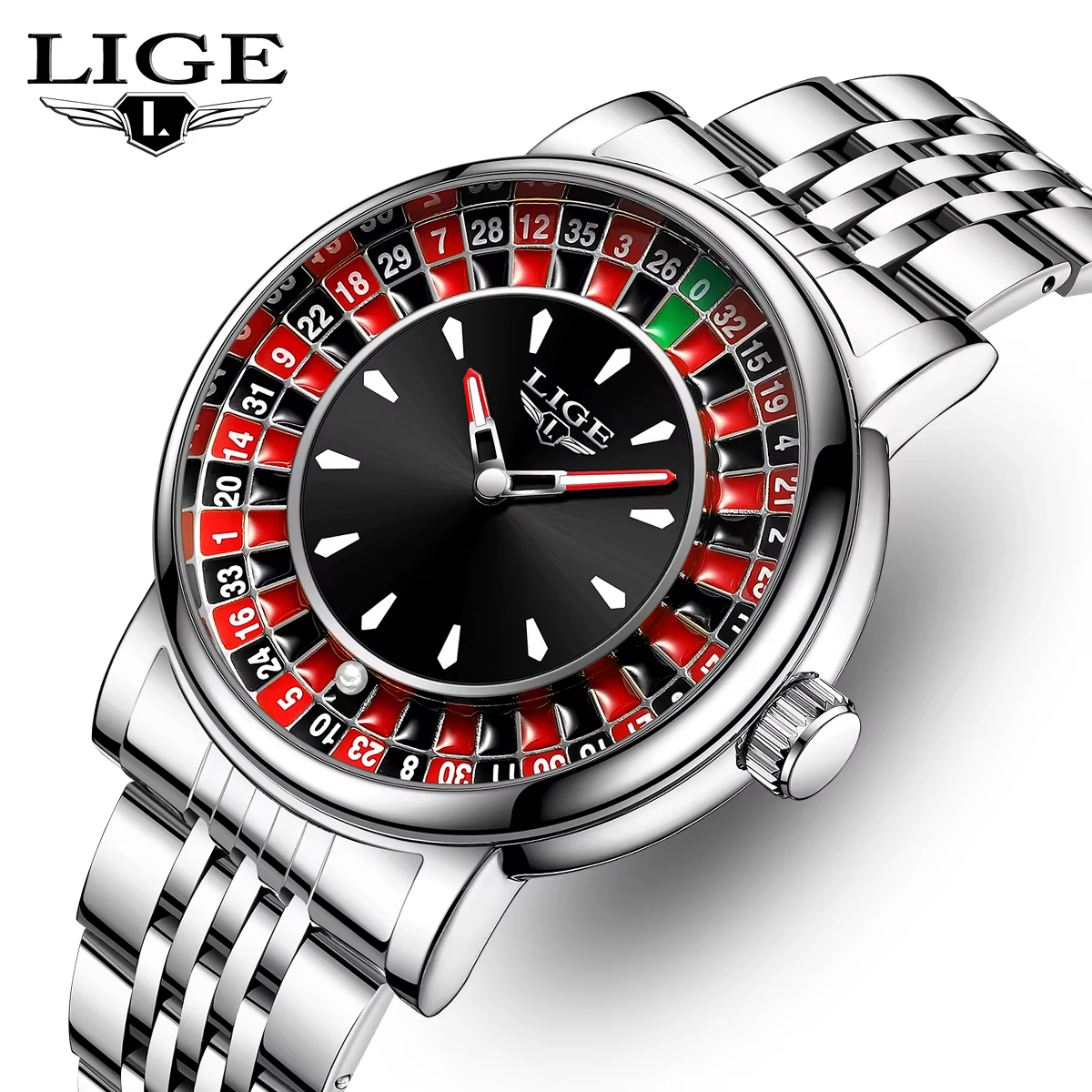 LIGE nouvelles montres de luxe créatives hommes Roulette jeu cadran mode