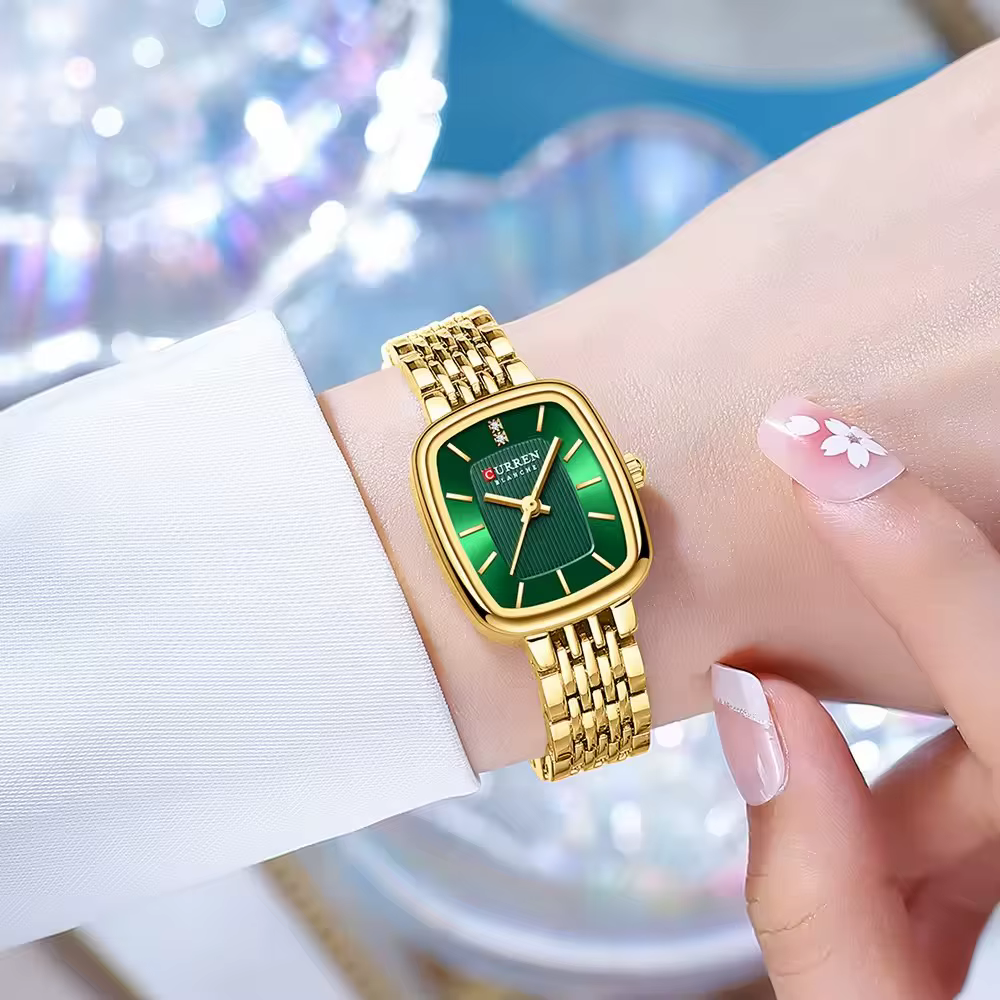 CURRN 9093 montre à Quartz pour femmes mode loisirs diamant Simple or argenté bande d'acier montre-bracelet pour dames horloge cadeau