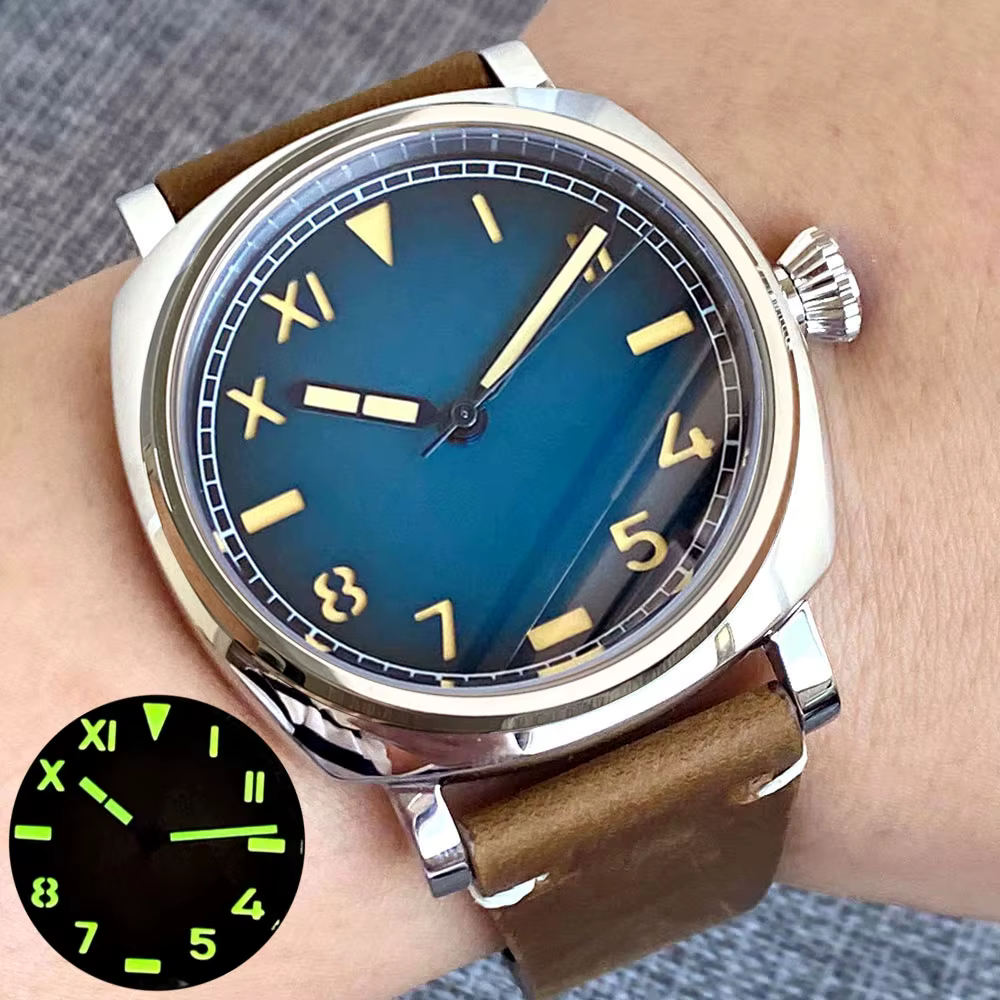 Miyota 8215 Tandorio 200M étanche 42mm carré plongée automatique hommes montre bleu marron californien cadran Lume saphir Montres