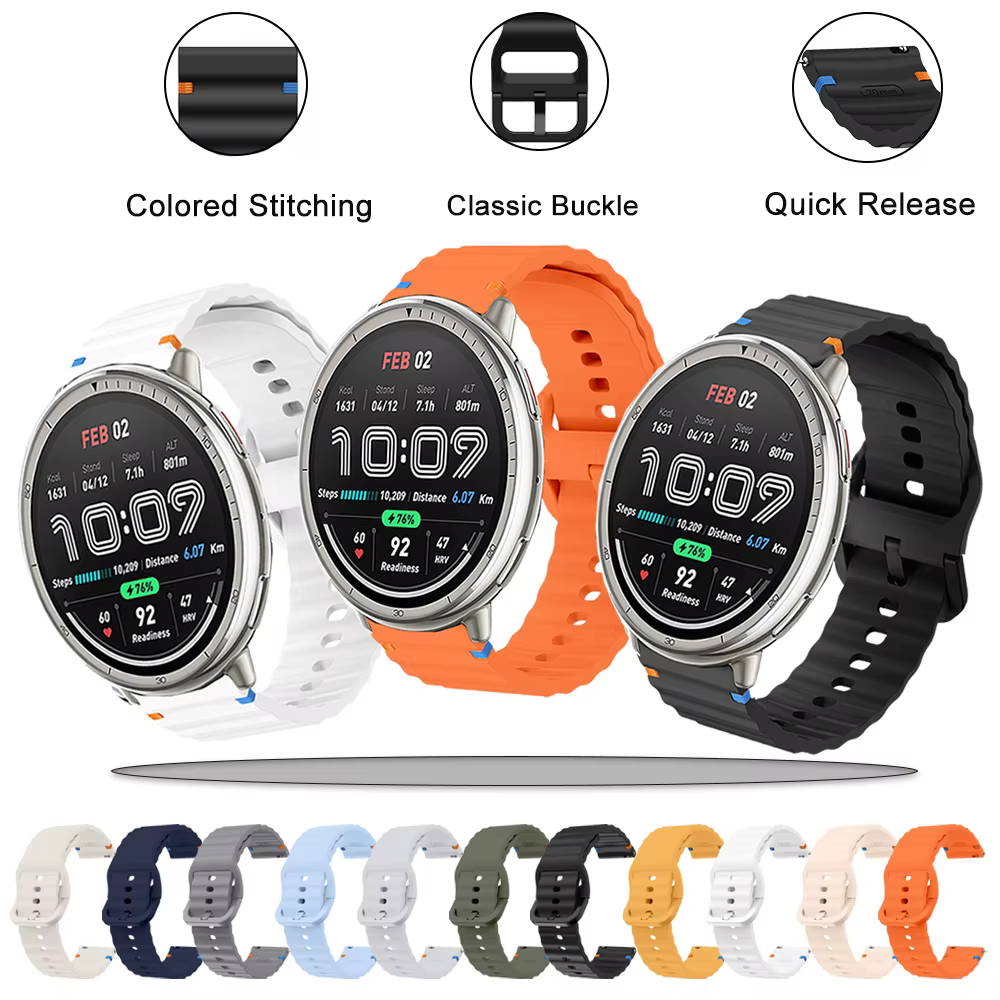 Bracelet pour Amazfit Active 2 BIP3/3 Pro GTS2/2e/2 Mini/3/4 GTR Mini 20mm