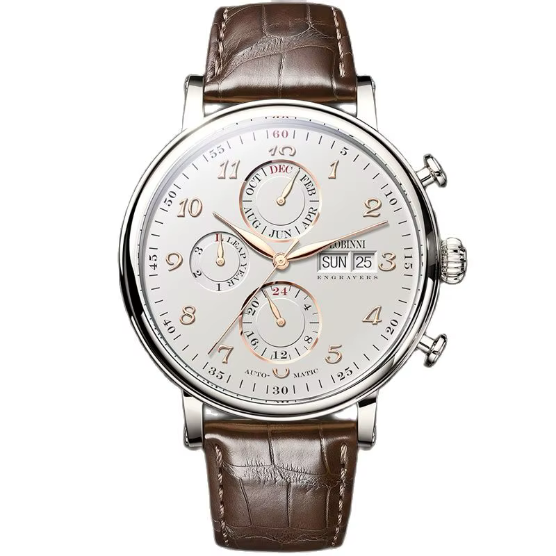 Montres pour hommes suisse LOBINNI marque de luxe calendrier perpétuel multi-fonction mouette automatique mécanique saphir L13019-6