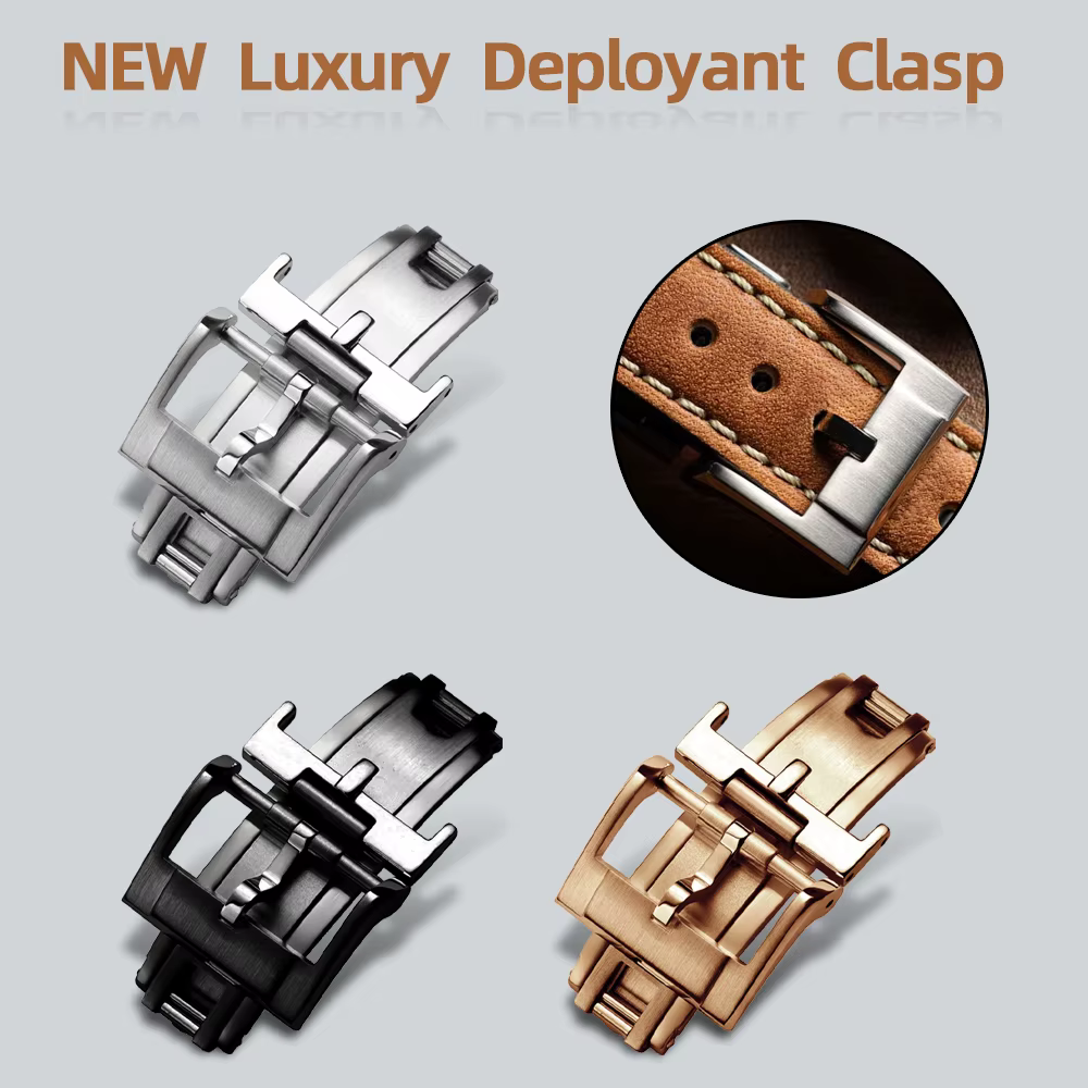 NOUVEAU Fermoir Déployant de Luxe 16mm 18mm 20mm pour Montres Delugs