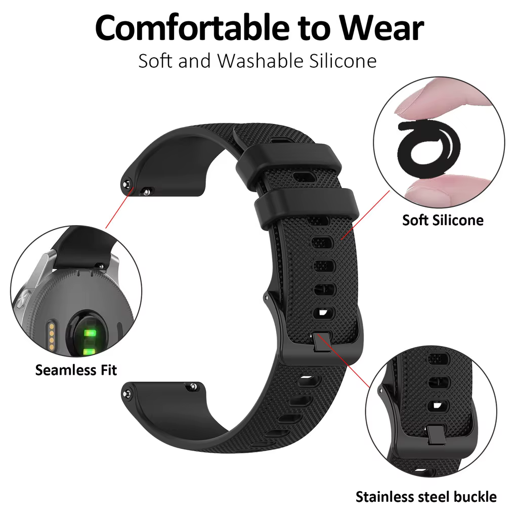 Bracelet de remplacement en silicone souple et réglable pour Amazfit Active Max 2
